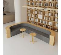 Set di mobili modulari per biblioteca, libreria, divano, sgabello e tavolino da caffè, per sala attesa, angolo lettura o reception, design salvaspazio