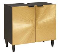 Set di mobili per il bagno 2 pcs Nero e Oro 62 x 33 x 58 cmMobile Bagno in Rovere