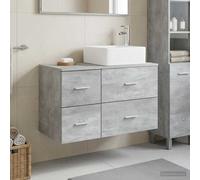 Set di mobili per il bagno 2 pz Grigio Cemento