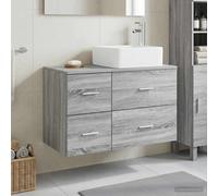Set di mobili per il bagno 2 pz Sonoma grigio