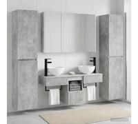 Set di mobili per il bagno 6 pcs Grigio Cemento,Set di mobili-3407186