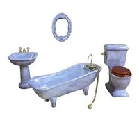 Set di mobili per la casa delle Bambole, 4 Pezzi/Set realistica 1 12 Scala mobili per Bambole, Accessori per per la Doccia e, Blu Levriero