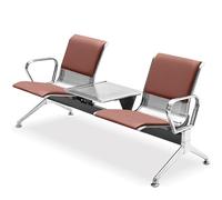 Set di mobili per sala d'attesa a 2 posti con braccioli e schienale, struttura in metallo, panca da reception e tavolino da caffè, per ospedali, cliniche, aeroporti, banche e saloni.
