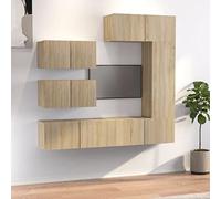 Set di Mobili Porta TV 6 pz Rovere Sonoma in Legno Multistrato Mobile Tv Camera Da Letto Mobile Tv Soggiorno Mobili Soggiorno Mobile Sala per Sala Di Ricreazione Cucina Sala Studio Sala Giochi