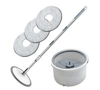 Set di mocio e secchio, kit con secchio per mocio rotante con strizzatore, accessori per la pulizia della casa con sistema separato di acqua sporca per bagno e cucina
