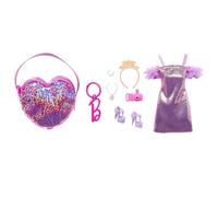 Set di moda premium Barbie con abito a righe