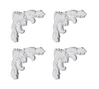 Set di modanature angolari, eleganti 4 pezzi per decorazione da parete in stile francese Less Fleur De Lis, decorazione angolare decorativa per interni di casa (16 cm)