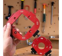 Set di modelli angolari regolabili per router in alluminio - Dima ad arco multidimensionale con morsetti di bloccaggio, misure da R10 a R50 per mobili personalizzati e progetti di falegnameria fai-da-