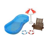 Set di modelli da spiaggia, artigianato di sedia realistica - Set di decorazioni per la casa delle bambole in miniatura, modelli Ornament Ornament reclinabili
