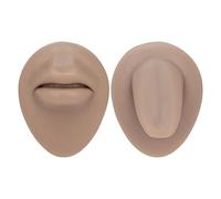 Set di modelli di bocca per lingua in silicone Kit di pratica flessibile riutilizzabile per la ricerca iatrica della visualizzazione delle unghie della lingua delle labbra (Pelle scura)