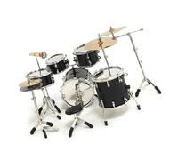 Set di modelli di mini tamburo Modelli di strumenti musicali in miniatura Mini ornamento di tamburo in rame Desktop premium per ufficio domestico Mini replica strumento musicale (Color : Black, Size