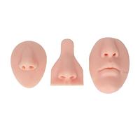 Set di modelli di naso morbido in silicone 3D per esercizi di insegnamento sulla sutura del naso, simulazione di esposizione di piercing per unghie con anello nasale (Tono della pelle leggera)