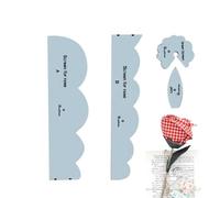 Set di modelli di rose, modello di tessuto Modello di tagli di fiori con righello, applique in tessuto da cucito floreale per la biancheria da letto ricamo