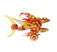 Set di modelli di squalo meccanico in metallo 3D, 211 + pezzi in acciaio inox e ottone, puzzle in metallo, fai da te per compleanno, Natale