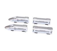 Set di Modelli di Treno Ferroviario Ad Alta velocità in Lega da 4 Pezzi con Struttura Robusta per Giochi di Ruolo Creativi - Treni della Metropolitana in Miniatura Realistici (WHITE)