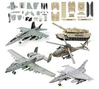 Set di modelli in plastica aereo carro armato mini aereo caccia Su-57 carro armato M1A2 carro armato T-14 Leopard giocattolo regalo per il ritorno a scuola ragazzi bambini modello giocattolo regalo di