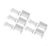 Set di modellini di panchina in miniatura, 10/100 pezzi, decorazioni bianche per sedie da parco, per fai da te, giardino, terrario, decorazione da giardino fatato (S, 10 pezzi)