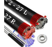 Set di molle di torsione per porta del garage, coppia di molle di ricambio per porta del garage rivestite con elettroforesi da 5,1 cm, con 2 barre di avvolgimento antiscivolo e cuscinetto, minimo