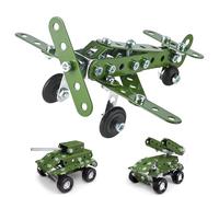 Set di Montaggio Metallico per Bambini - Giocattolo Educativo Interattivo | Modellino Aereo Da Costruire,Per Feste A Casa Bambini Bambine In Età Prescolare Attività Di Gruppo Estate Compleanno E