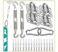 Set di Montaggio per Tende da Sole, Kit Tendalino in Acciaio Inox 304, Gruppo di Montaggio per Tende da Sole, per l'Installazione Sicura di Vele Solari Quadrate e Triangolari