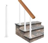 Set di montanti regolabili in metallo per scale, staffa angolare a 270° per ringhiere e scale da giardino, rinnovamento scala esterna, finitura bianca resistente, confezione da 1