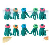 Set di mop per pesci galleggianti, 10 pezzi di mop da riproduzione riutilizzabile con anelli in schiuma, tampone per ponte, uova di pesce, per lumache, tartarughe, Amphi
