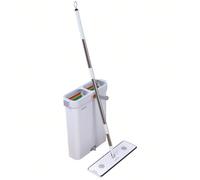 Set di mop piano in microfibra e secchio strizzatore Joybos Set spazzolone in microfibra per la pulizia a umido e a secco di tutti i tipi di pavimenti e secchio strizzatore JOYBOS.Il set di mop piatto