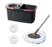 Set di mop Relaxdays, secchio da 14 L e strizzatore, impilabile, grigio