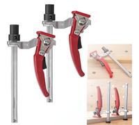 Set di morsetti a vite, Morsetti a Vite,F-Bar Morsetto da Falegname,2PCS,Con grandi cricchetto in acciaio e Base cilindrica da 20 mm,Guaina rimovibile,pinza gola regolabile a 60 mm per levigare