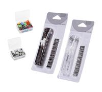 Set di morsetti per carta portatili e facili da usare, con 2 dispenser portatili e 116 clip riutilizzate per rilegatura di documenti, porta cavo multiuso