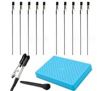 Set di morsetti per vernice spray,base per pittura e clip a coccodrillo, morsetti a coccodrillo in filo metallico,clip di chiusura a coda di clip per hobby modellazione fai da te, con 1 pennello nero