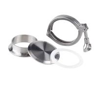 Set di morsetti sanitari Tri Clamp da 1 pezzo - Tappo terminale da 1,5" a 2", saldatura e guarnizione in silicone for i settori della birra, latticini e farmaceutico(12.7mx25.4)