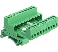 Set di morsettiere Delock per guide DIN a 10 pin con passo di 5,08 mm, angolate NEW