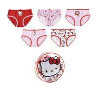 Set di Mutandine da Bambina Hello Kitty Single Jersey - Set Mutandine Hello Kitty con Motivo per Bambini, per Uso Quotidiano, Multicolore, 6-8 Anni