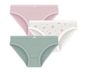 Set di Mutandine per Bambini, in Cotone Traforato, Stampa Floreale