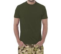 Set di n° 3 T-Shirts Verde Militare - Maglietta Unisex - 100% Cotone - 150 Grammi - JHK MOD. TSRA 150 (44-46 M EU Uomo, Verde Militare)