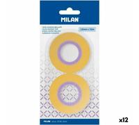 Set di Nastri Adesivi Milan Giallo 12 mm x 33 m 2 Pezzi [12 Unità]
