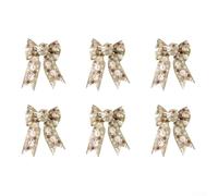 Set di nastri decorativi per albero di Natale con fiocchi a doppio strato con fiocchi di neve, 6 pezzi per lo styling stagionale della casa e degli eventi (D)