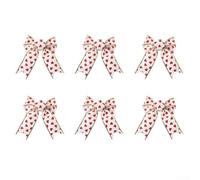 Set di nastri decorativi per albero di Natale, con fiocchi di neve a doppio strato, 6 pezzi, per lo styling stagionale della casa e degli eventi (F)