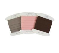 Set di nastro sbieco in cotone - Colori: Tortora, rosa baby, marrone - Facile da cucire e ideale per abbellire le vostre creazioni (Set di 3 sbiechi (5 metri ciascuno), Set G)