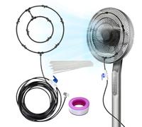Set di nebulizzazione per ventilatore, tubo per ventola di raffreddamento per esterni, tubo da 8 metri, multi-ugello per purificazione 'aria, spruzzatore d'acqua per eventi, cortile, giardino