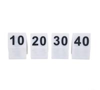 Set di numeri da tavolo da ristorante da 1 a 40 con numeri neri visibili su base bianca per un'assegnazione efficiente del tavolo e consegna dell'ordine (bianco 1-40)