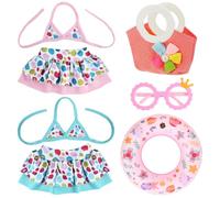 Set di Nuoto per Bambole, Estate Costume da Bagno per Bambole,Vestiti Bambole Reborn,Vestiti per Bambole per New Baby Born Bambola,Accessori per Bambole Reborn 35-43CM, Regalo per Ragazze