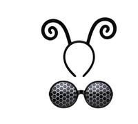 Set di occhiali da scarabeo con antenna e cerchietto per insetti | Fascia in velluto e occhiali da scarabeo in plastica, antenna regolabile, per feste di Halloween, travestimenti, cosplay