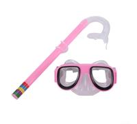 Set di occhiali da snorkeling e immersioni, per bambini, con fibbia regolabile e lenti anti appannamento, per esplorazioni subacquee (rosa)