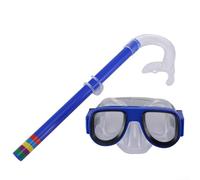 Set di occhiali da snorkeling e immersioni, per bambini, con fibbia regolabile e lenti anti appannamento per esplorazioni subacquee (blu)