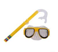Set di occhiali da snorkeling e immersioni, per bambini, con fibbia regolabile e lenti anti appannamento per esplorazioni subacquee (giallo)
