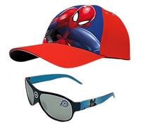 Set di occhiali da sole e berretto con licenza ufficiale, berretto da baseball regolabile traspirante, accessori estivi 100% protezione UV, occhiali da sole polarizzati colorati medi per bambini dai 3