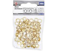 Set di occhielli 5,0 x 5,5 mm, 100 pezzi, resistenti e pratici per fissaggi, acciaio, Pro - D-Work