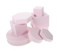 Set di Oggetti di Scena Cubo Geometrici 8 Pezzi in Schiuma Rosa | Cabina Fotografica, Accessori Cube e Forme Geometriche Foto, Leggeri per Cosmetici e Scatti